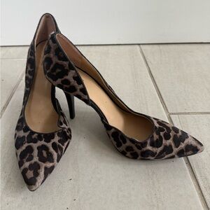 Michael Kors Leopard Cow Fur Print Heels